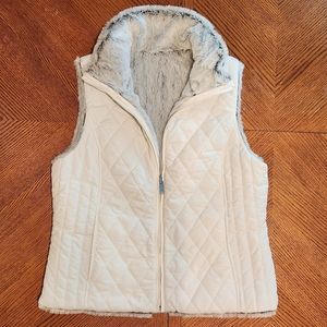 Reversible Quilted/Faux Fur Puffer Vest